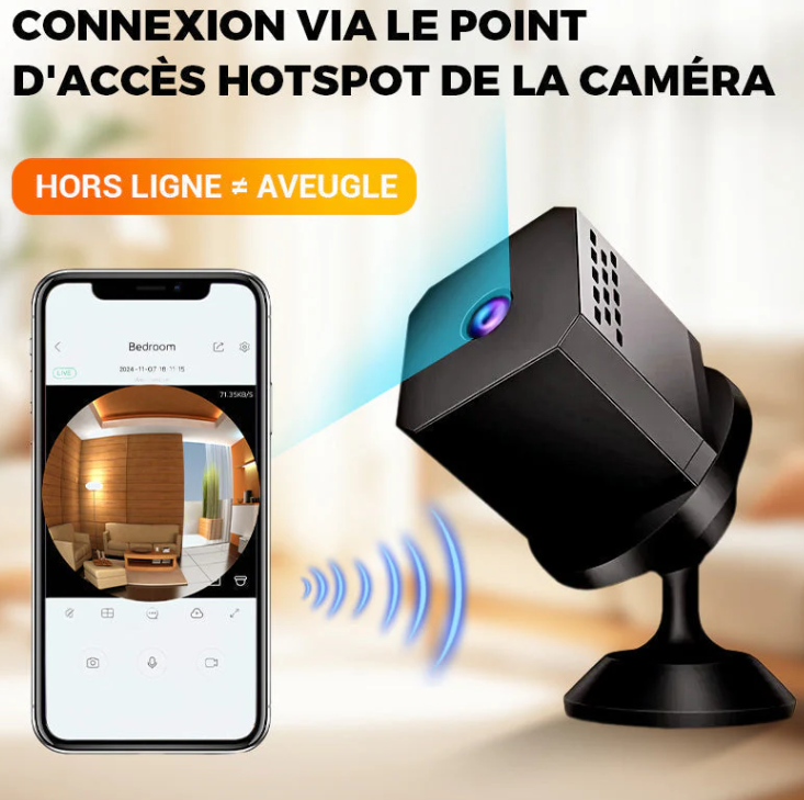 Caméra de surveillance haute définition sans fil avec vision nocturne